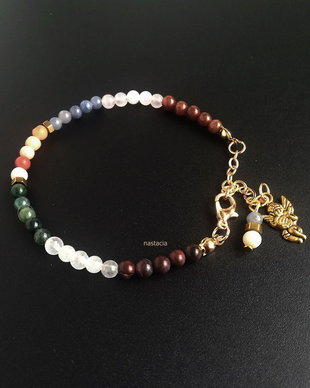 bratara pietre semipretioase multicolor cu ingeras