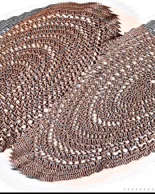 mileu bumbac crosetat manual bej inchis 30 cm