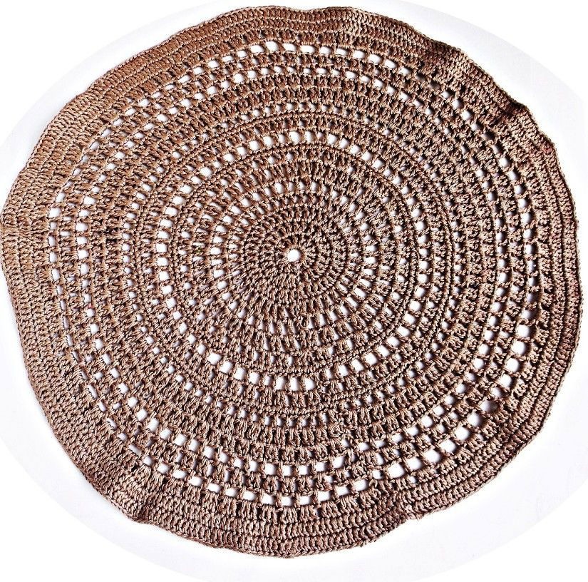 mileu bumbac crosetat manual bej inchis 30 cm