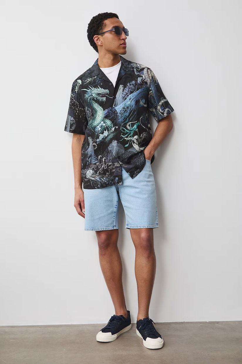 Medicine cămașă pentru bărbați, cu amestec de in