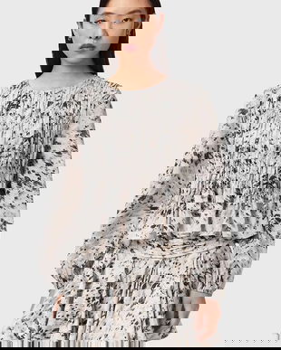 AllSaints bluză cu volane pentru femei, din vâscoză MELANI