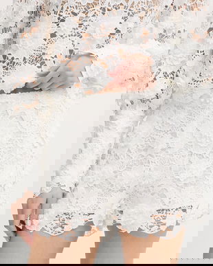 Bardot pantaloni scurți pentru femei ajurați