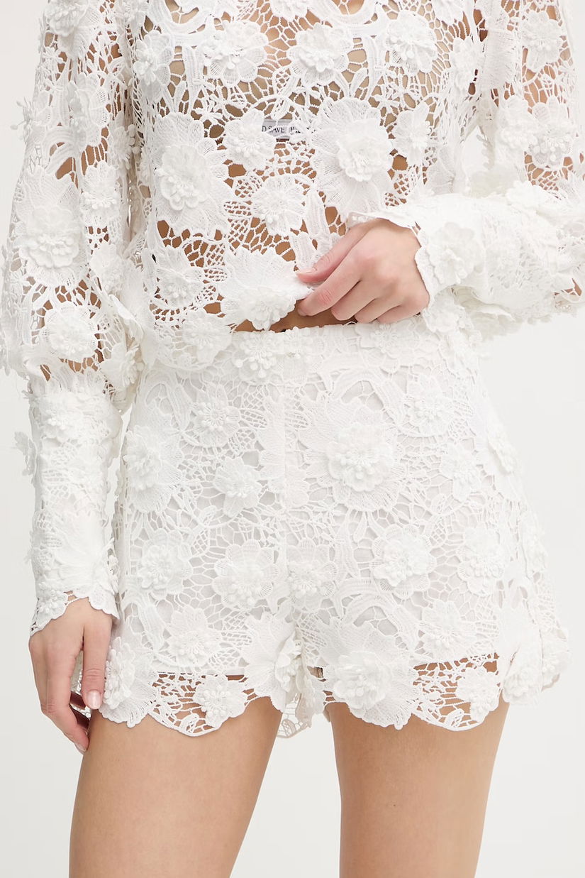 Bardot pantaloni scurți pentru femei ajurați