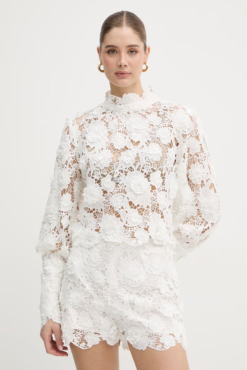 Bardot bluză pentru femei ajurată