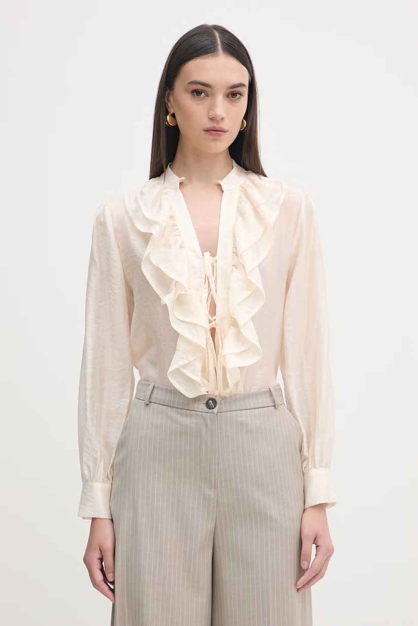 Haveone bluză cu volane pentru femei, cu lyocell