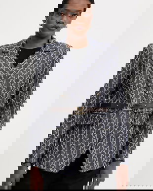 Marciano by Guess sacou cu două rânduri de nasturi pentru femei, din denim LIAN