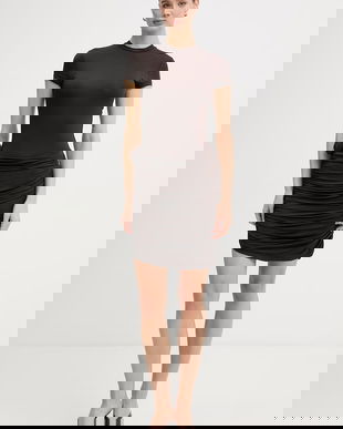 Rotate rochie drapată cu vâscoză