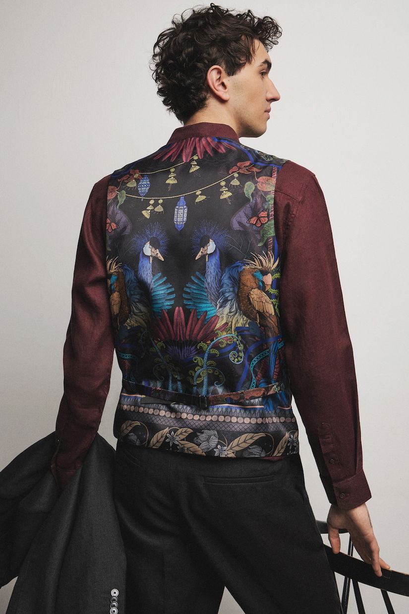 Medicine vestă cu un singur rând de nasturi pentru bărbați, cu amestec de lână