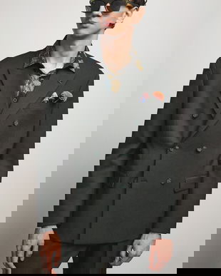 Medicine sacou cu două rânduri de nasturi pentru bărbați, cu amestec de lână