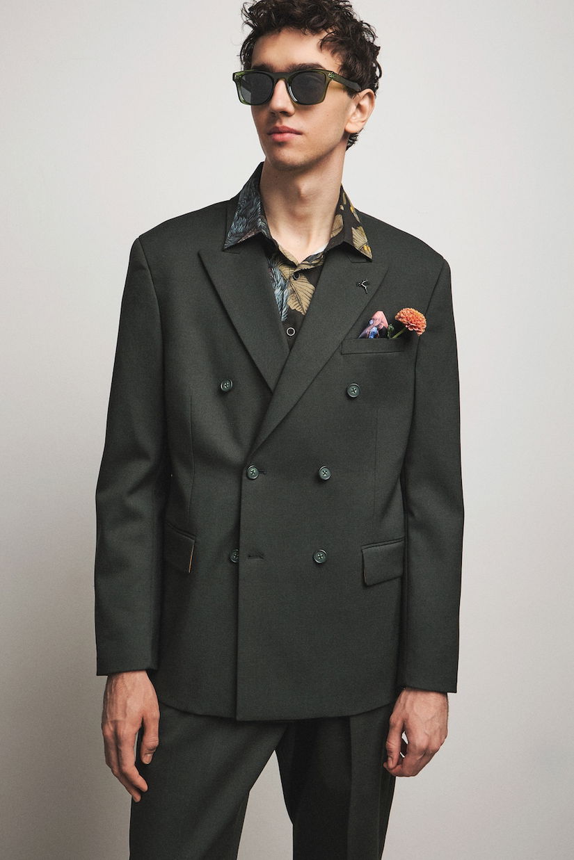 Medicine sacou cu două rânduri de nasturi pentru bărbați, cu amestec de lână