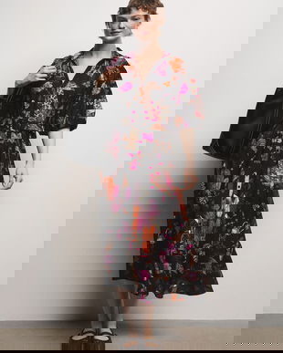 Medicine rochie evazată cu vâscoză