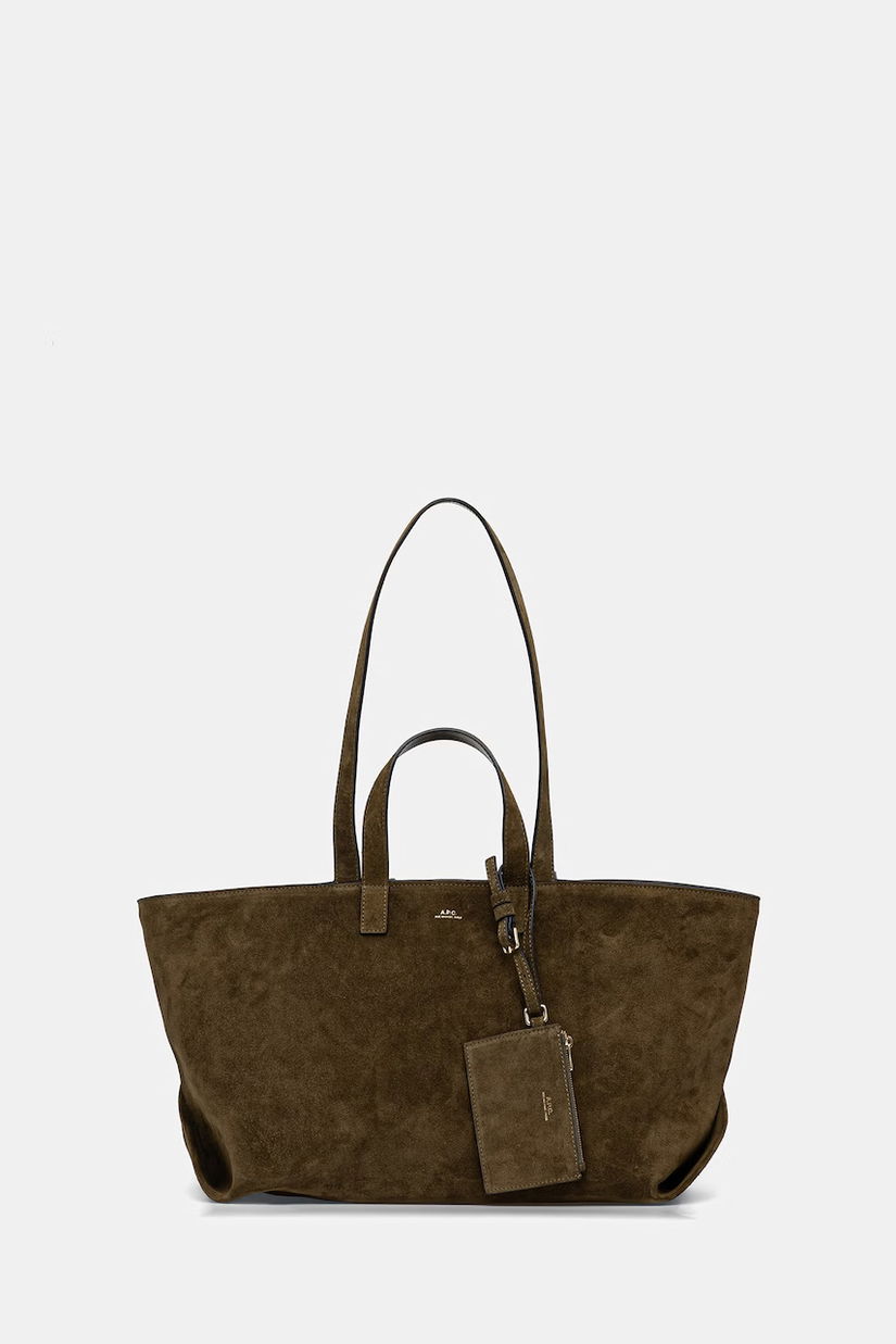 A.P.C. geantă de mână din piele întoarsă LE DRUMMER