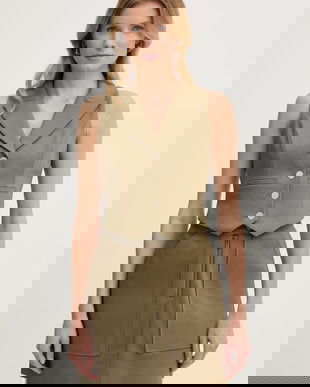 Morgan vestă cu un singur rând de nasturi pentru femei, din bumbac