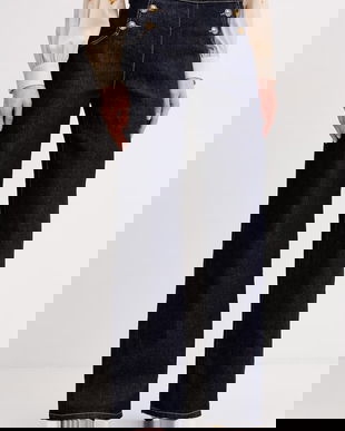 Luisa Spagnoli blugi wide leg pentru femei Almanacco