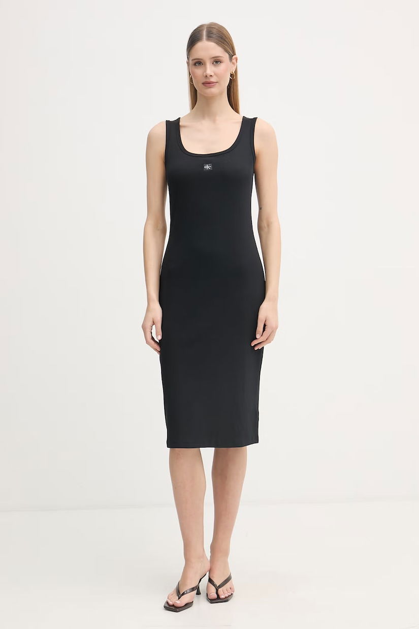 Calvin Klein Jeans rochie bumbac cu elastan