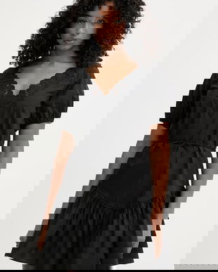 Twinset rochie evazată din bumbac