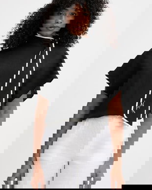 Karl Lagerfeld bluză pentru femei, cu amestec de in