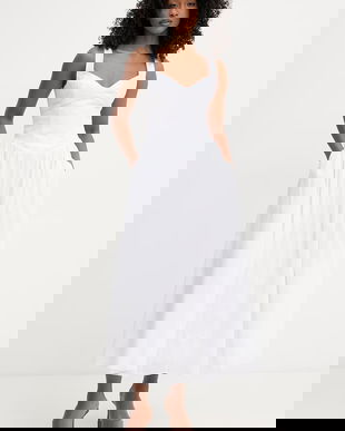 Bardot rochie cu corset din bumbac