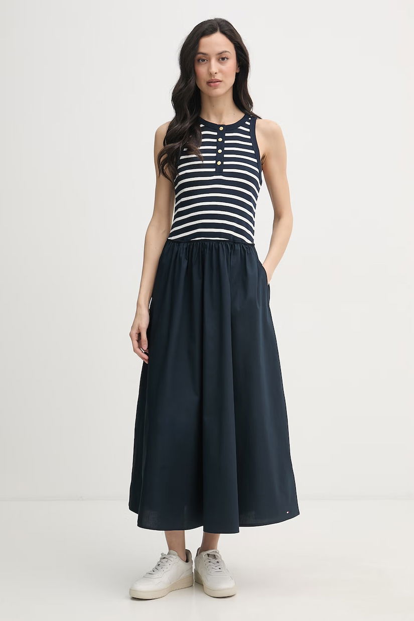 Tommy Hilfiger rochie evazată din bumbac