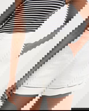 Karl Lagerfeld pantaloni scurți pentru femei,cu amestec de in