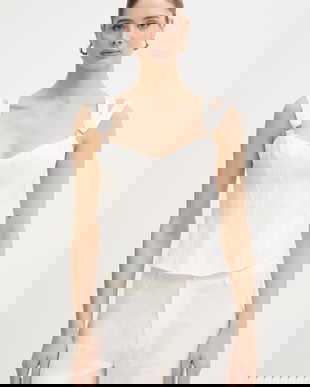 Bardot top pentru femei, din in