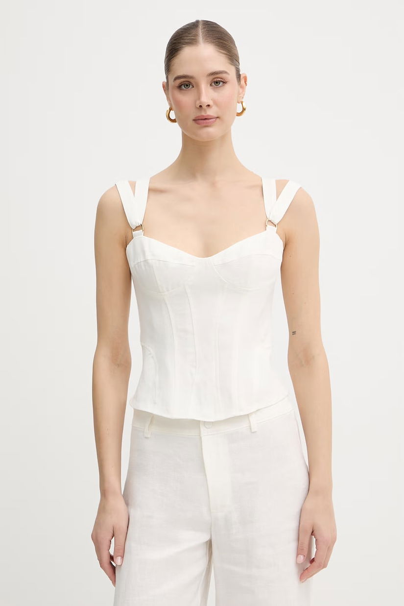 Bardot top pentru femei, din in