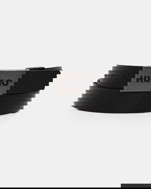 HUGO curea pentru bărbați, din piele Gussy_Plaque