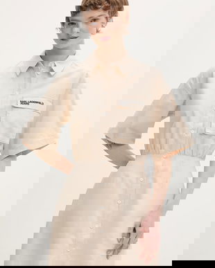 Karl Lagerfeld Jeans rochie tip cămașă din bumbac