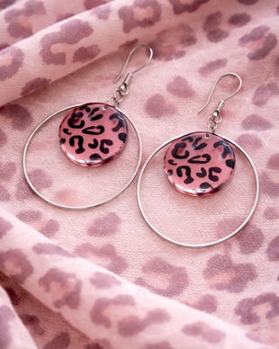 cercei animal print  din rasina, cadou pentru iubia,logodnica,mama,femei 01931