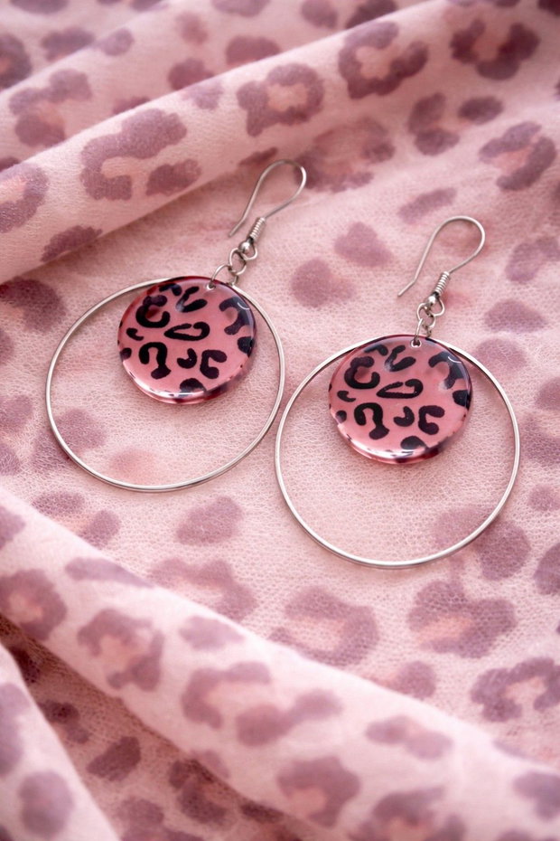 cercei animal print din rasina, cadou pentru iubia,logodnica,mama,femei 01931