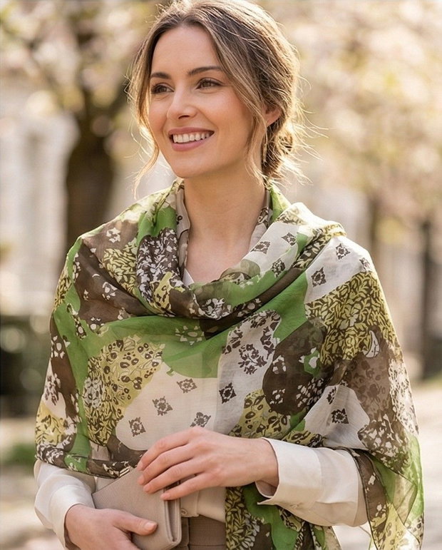 Eșarfa NAOMI din MĂTASE NATURALĂ