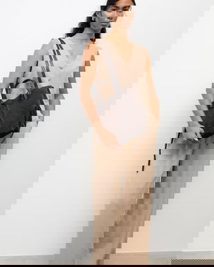 Answear.LAB geanta de mana din piele intoarsa