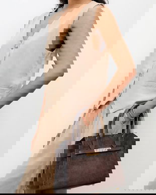 Answear.LAB geanta de mana din piele intoarsa