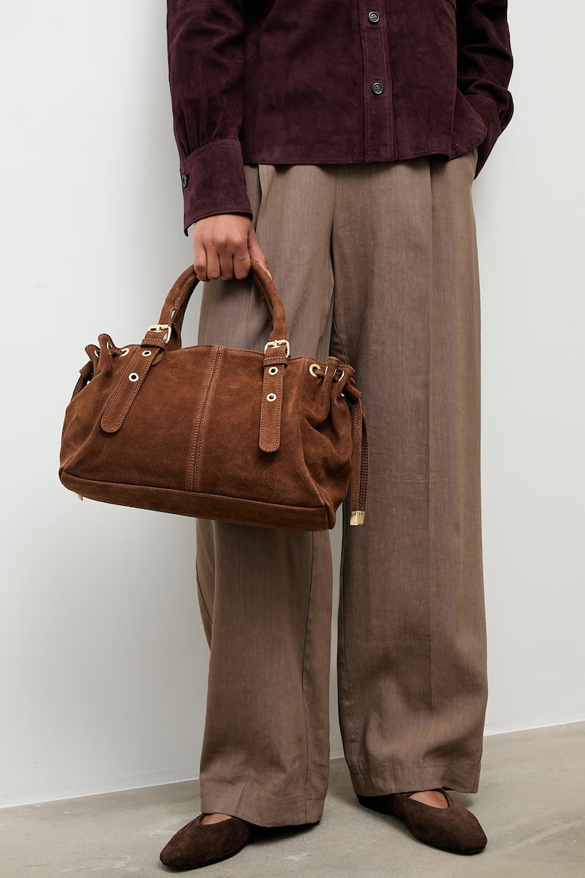 Answear.LAB geanta de mana din piele intoarsa