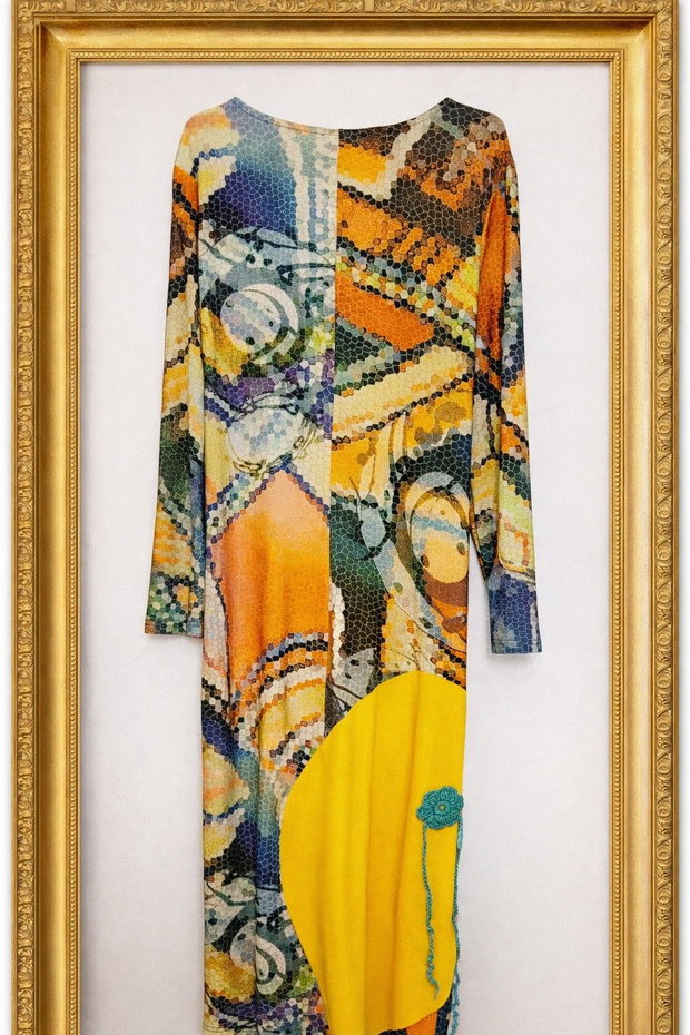 Rochie artistică din bumbac elastic unicat Larrange