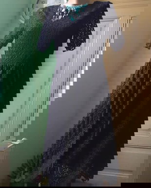 Rochie dantela neagra, bumbac 60%