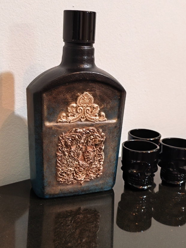 Sticlă decorativă skull unicat