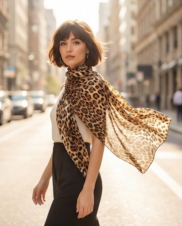 Eșarfa animal print LEOPARD