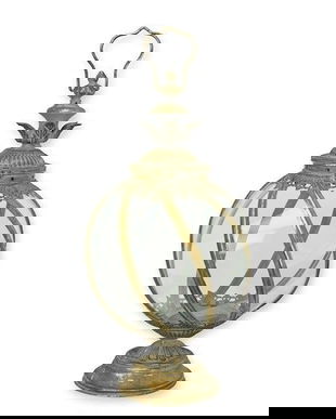 Felinar din metal auriu antichizat