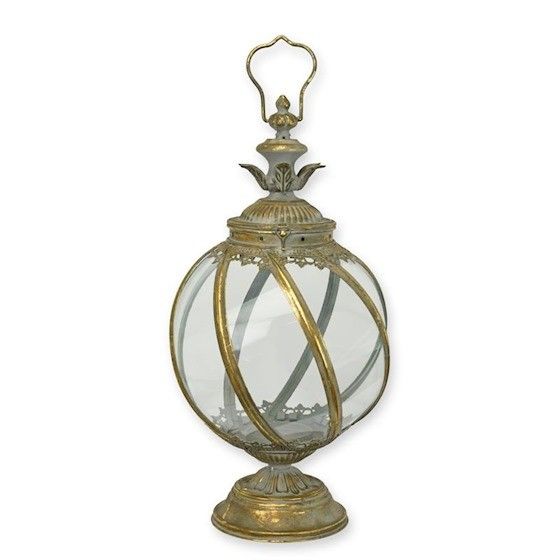 Felinar din metal auriu antichizat