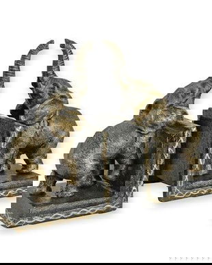 Set doua opritori carti elefanti din fonta