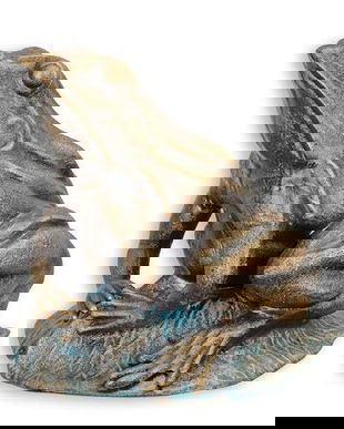 Broasca pe o frunza-figurina decorativa din fonta