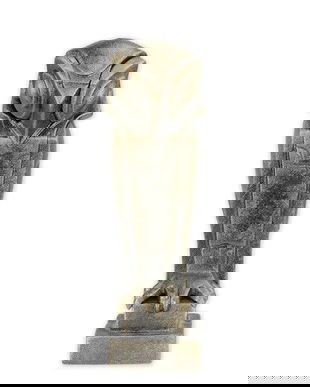 Bufnita-figurina Art Deco din fonta