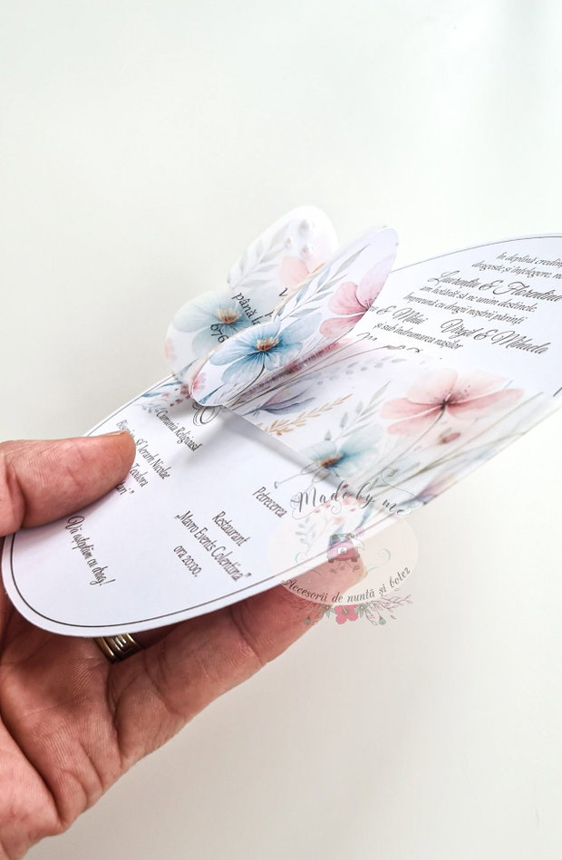 Invitatie nunta cu fluturas