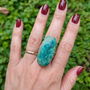 Inel Azurit cu Crisocola si Argint 925 - IN1410 - Inel albastru reglabil, inel statement, cadou romantic, inel pietre semipretioase, bijuterii cadou, cadou sotie, inel cadou, bijuterii azurit, cristale vindecatoare, cristaloterapie