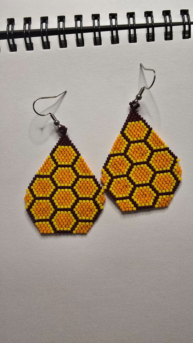 Cercei handmade Honeycomb model fagure de miere