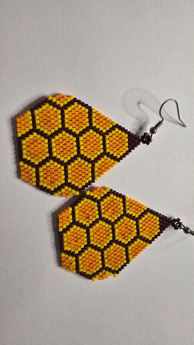 Cercei handmade Honeycomb model fagure de miere