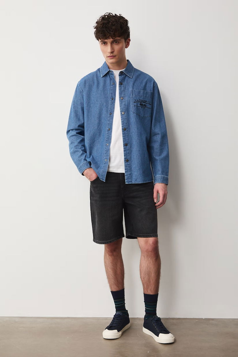 Medicine pantaloni scurți pentru bărbați, din denim