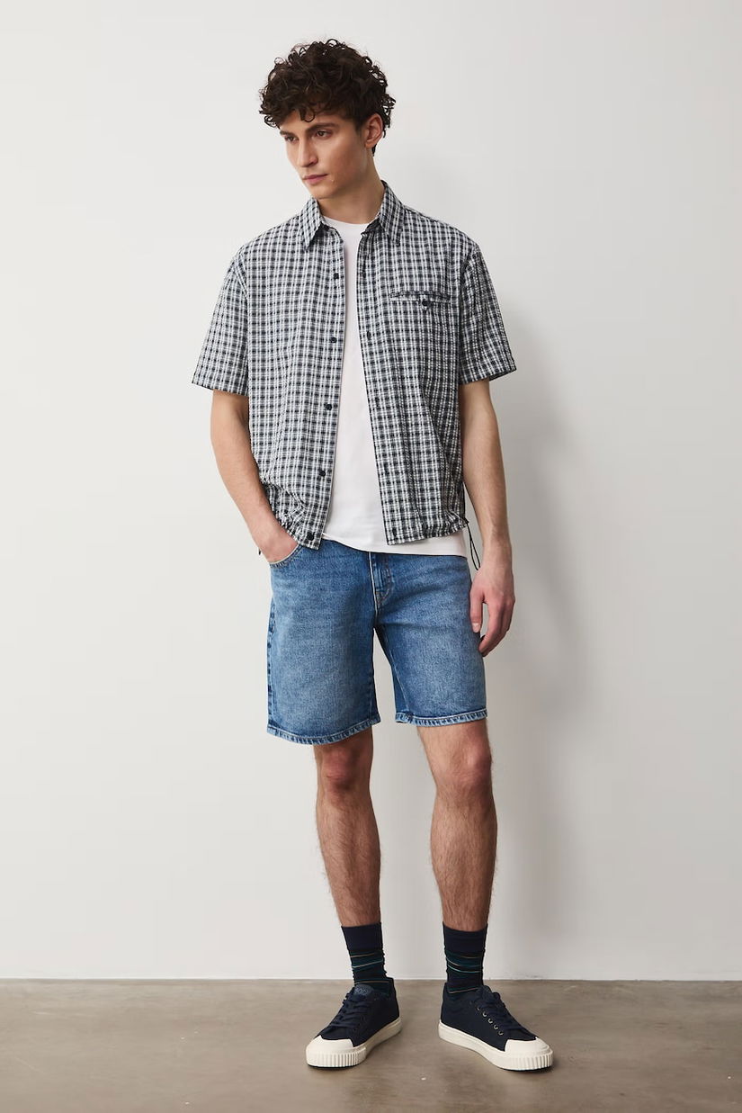 Medicine pantaloni scurți pentru bărbați, din denim