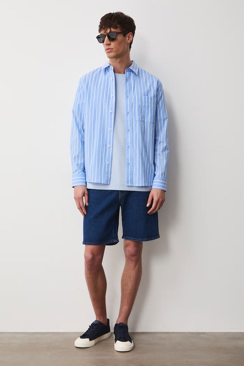 Medicine pantaloni scurți pentru bărbați, din denim